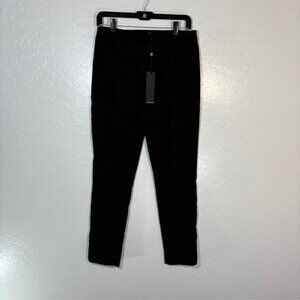 Kobi Halperin Lori Faux Suede Pants Womens Medium Black Pull On Stretch Slim Leg